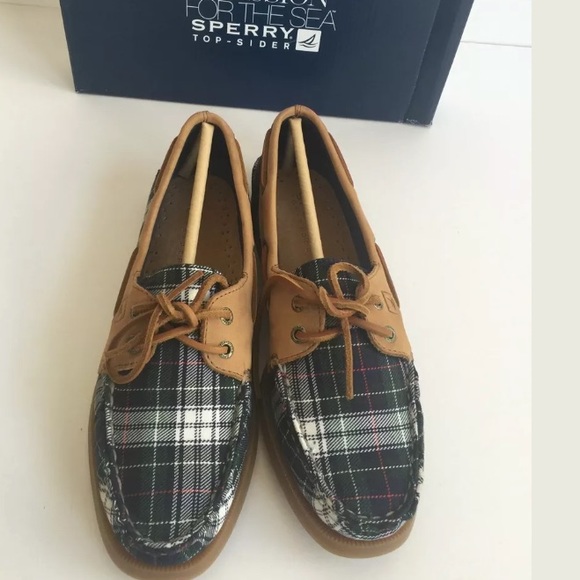 Sperry Top Sider Boat Shoes A/O Eye Tartan Plaid - Picture 5 of 6